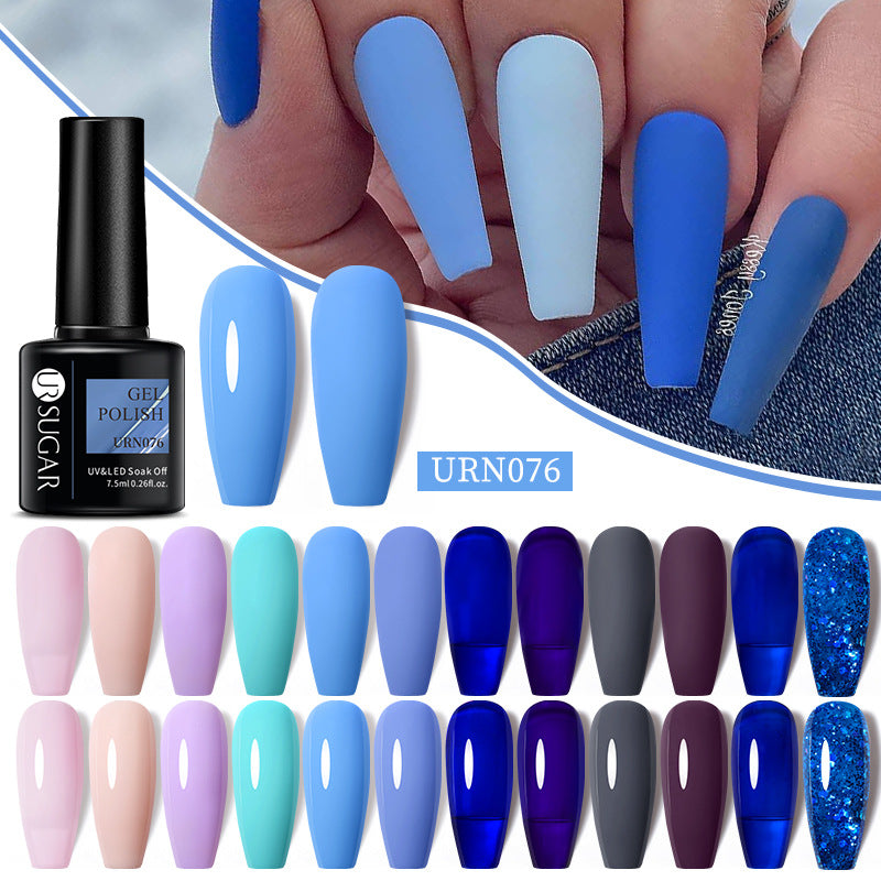 UR Sugar One Bottle One Color Gel Nail Polish Shimmering Powder Sequins Solid Color Phototherapy Plastic