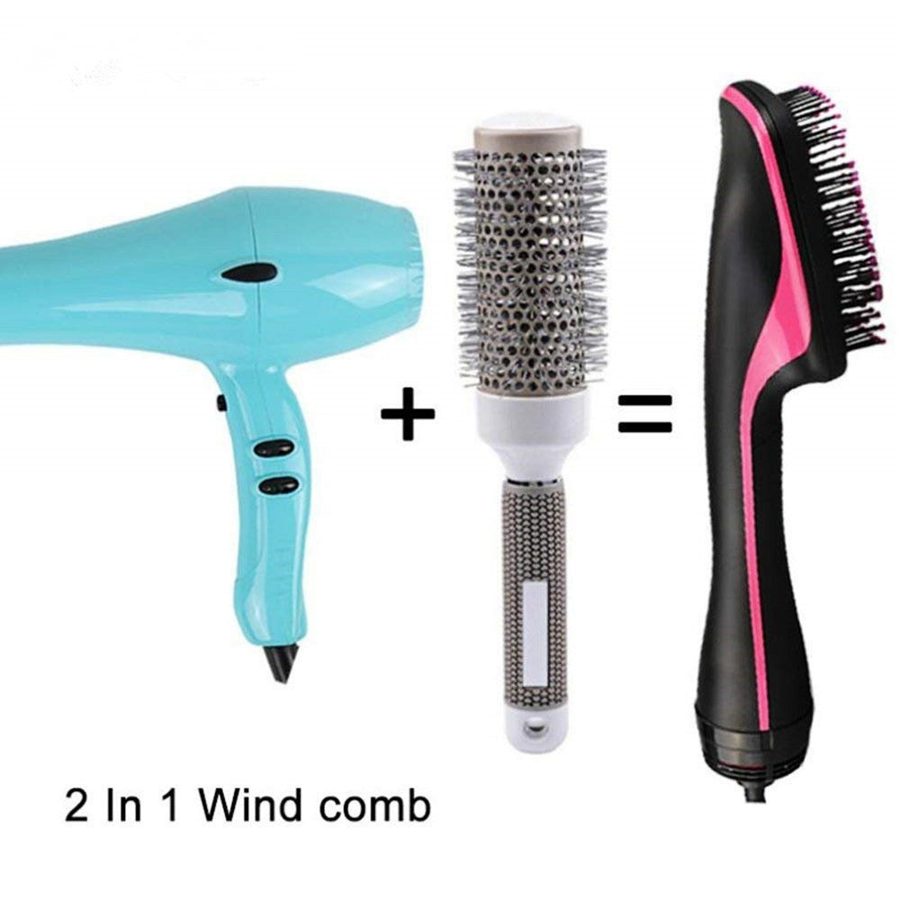 Two-in-one Hot Air Comb Multifunctional Hair Dryer, Hot-selling Dry And Wet Dual-use Lazy Curling Iron