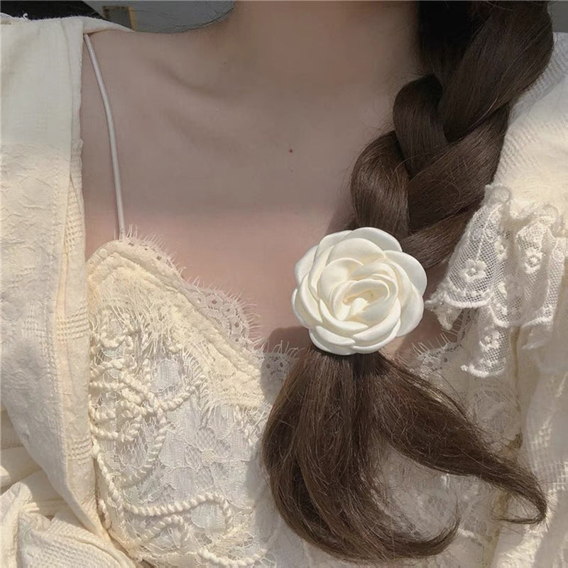 Vintage Oil ting Style Cream Rose Hair Rope