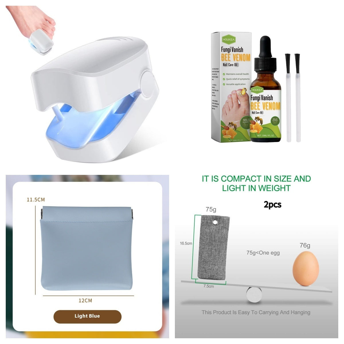 HOJREA Portable Bag Nail Color Changing Laser Light