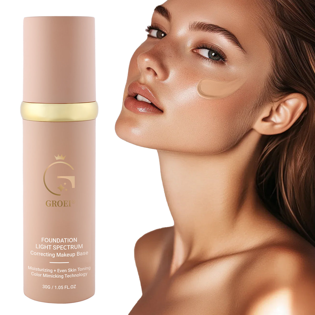 Groei Concealer And Moisturizer Nourishing Waterproof And Durable Smear-proof Makeup Non-stuck Powder Foundation