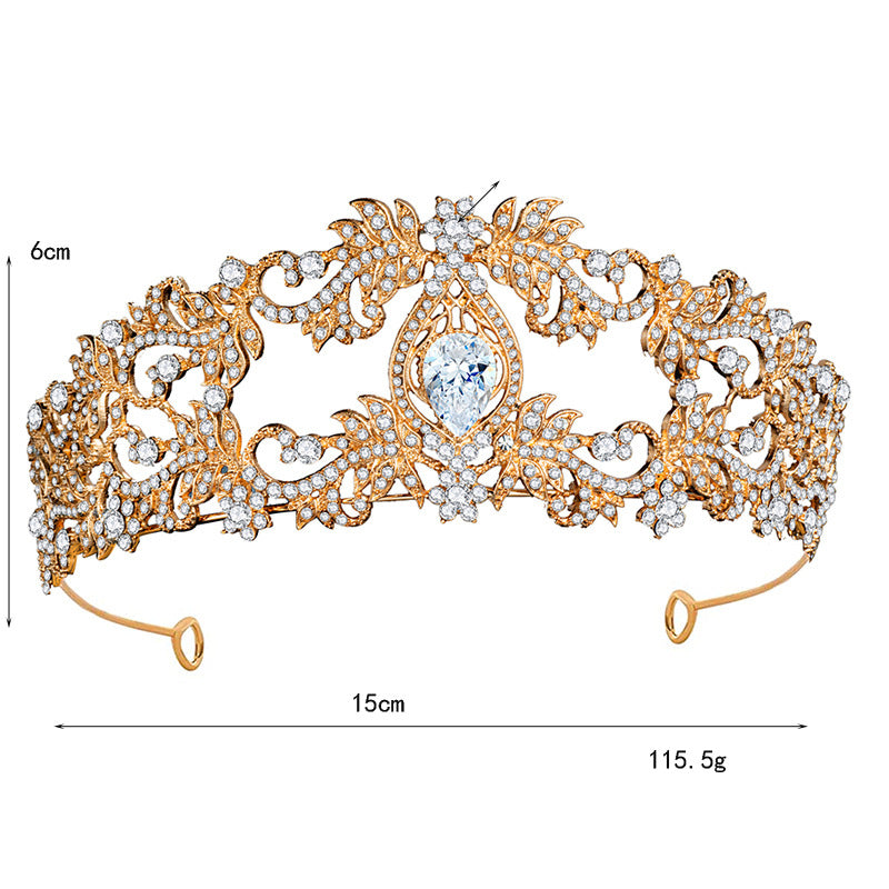Crystal Wedding Crown Gold Double Alloy