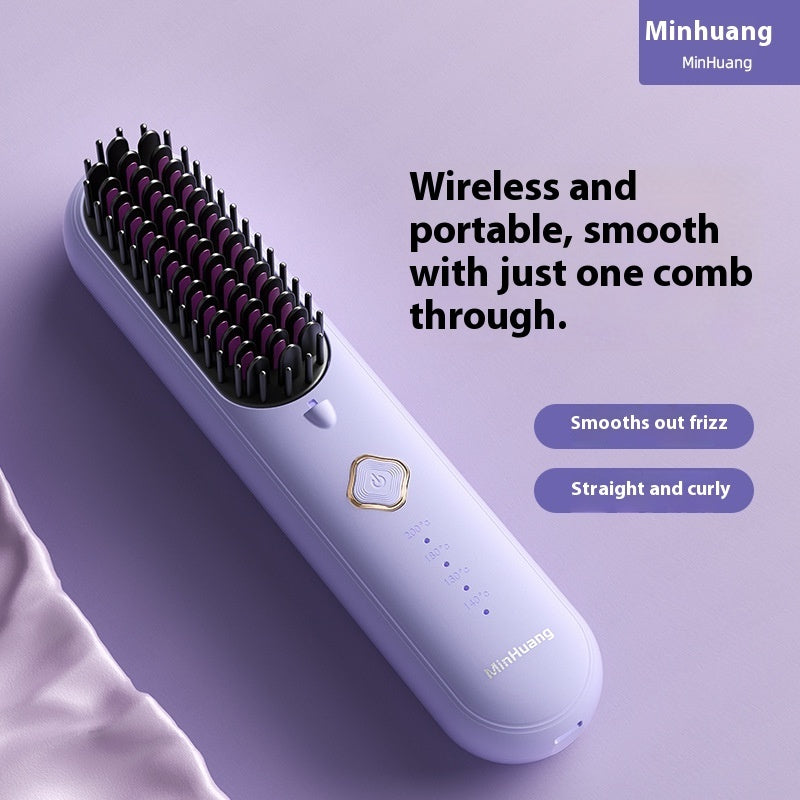 Minhuang Negative Ion Does Not Hurt Hair Straight Plywood Dual-use Electric Wireless Straight Comb