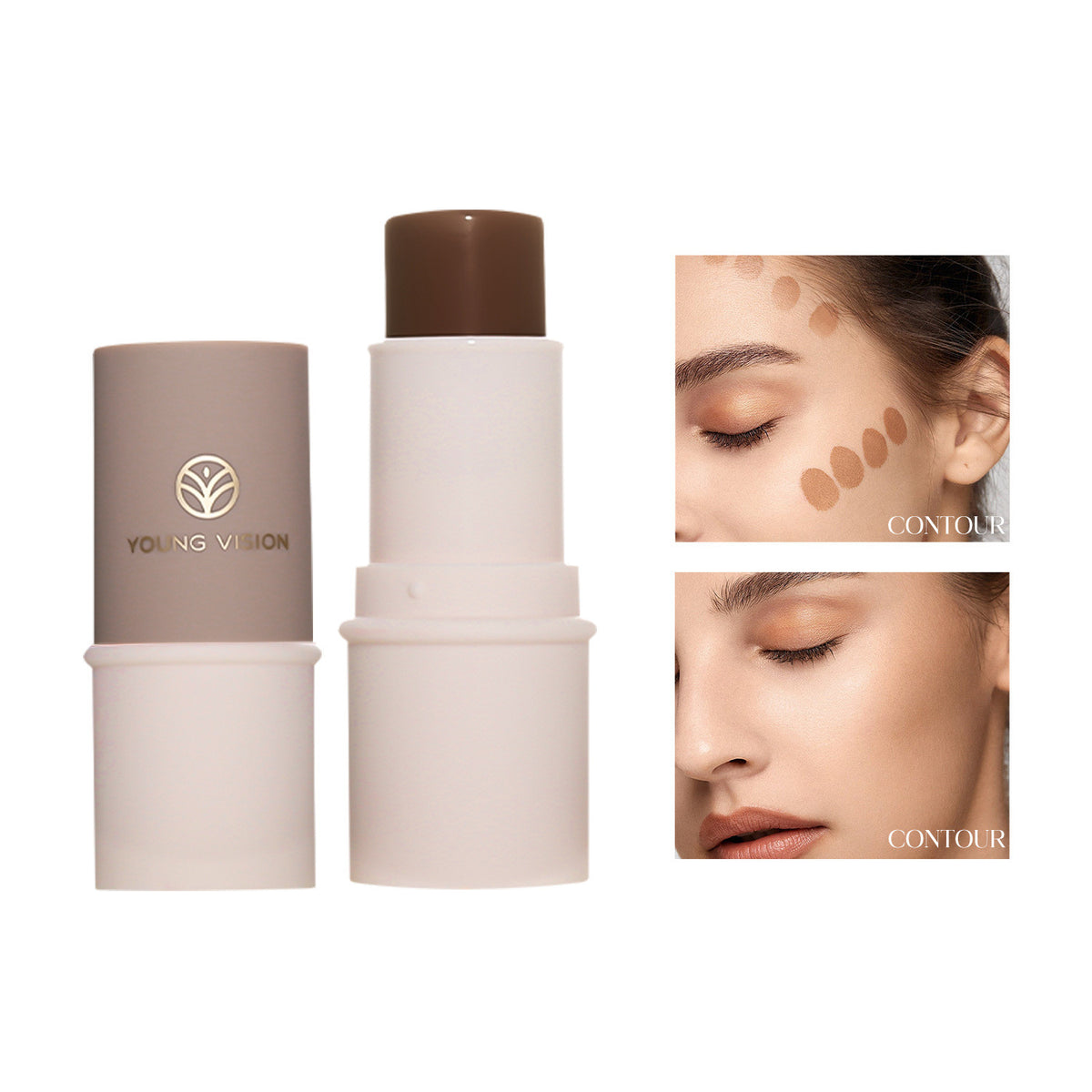 Young Vision Stereo Highlight Contour Stick Crouching Silkworm Cream