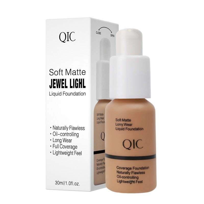 QIC Concealer Smear-proof Makeup Waterproof Invisible Pore Liquid Foundation
