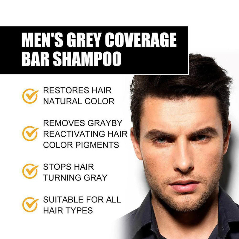 Homtopy Men's Shampoo Soap For White Hair Softening And Care