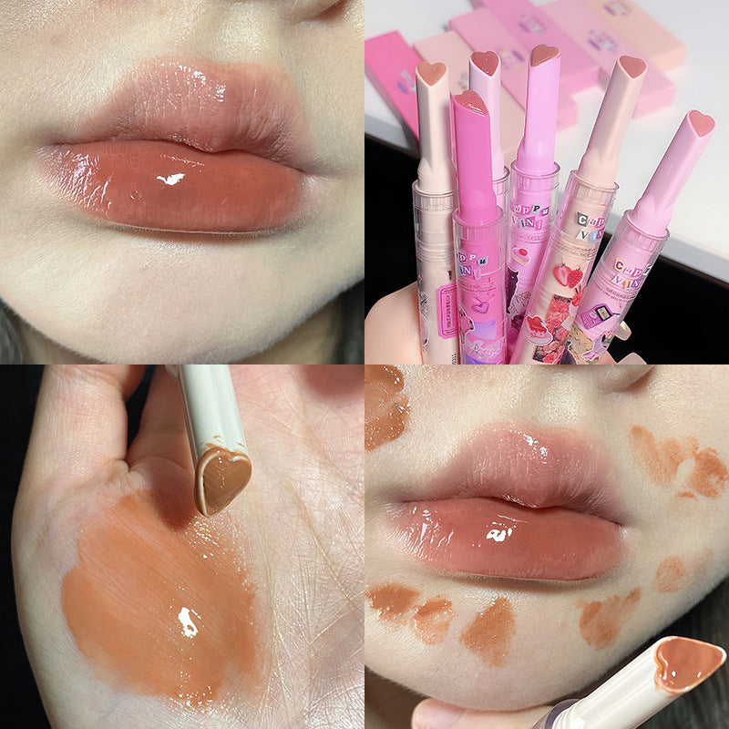 Cappuvini Full Lips Mirror Water Light Fading Lip Lines Moisturizing And Nourishing Lipstick