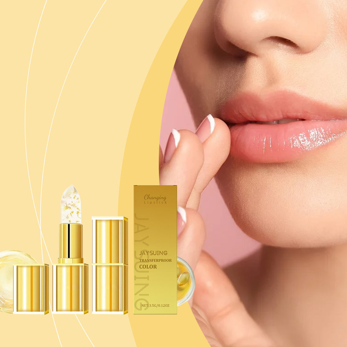 Jaysuing Gold Foil Discoloration Nourishing Lipstick Gentle Nourishing