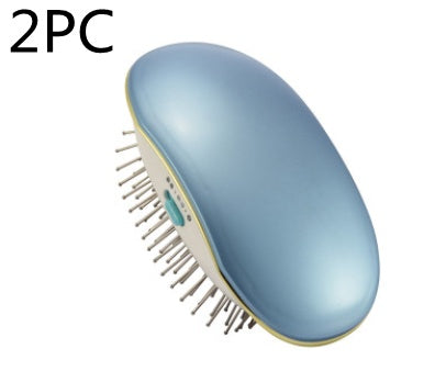 Portable negative ion anti-static straight hair vibration massage comb straight hair comb hair straightener hair comb dry battery
