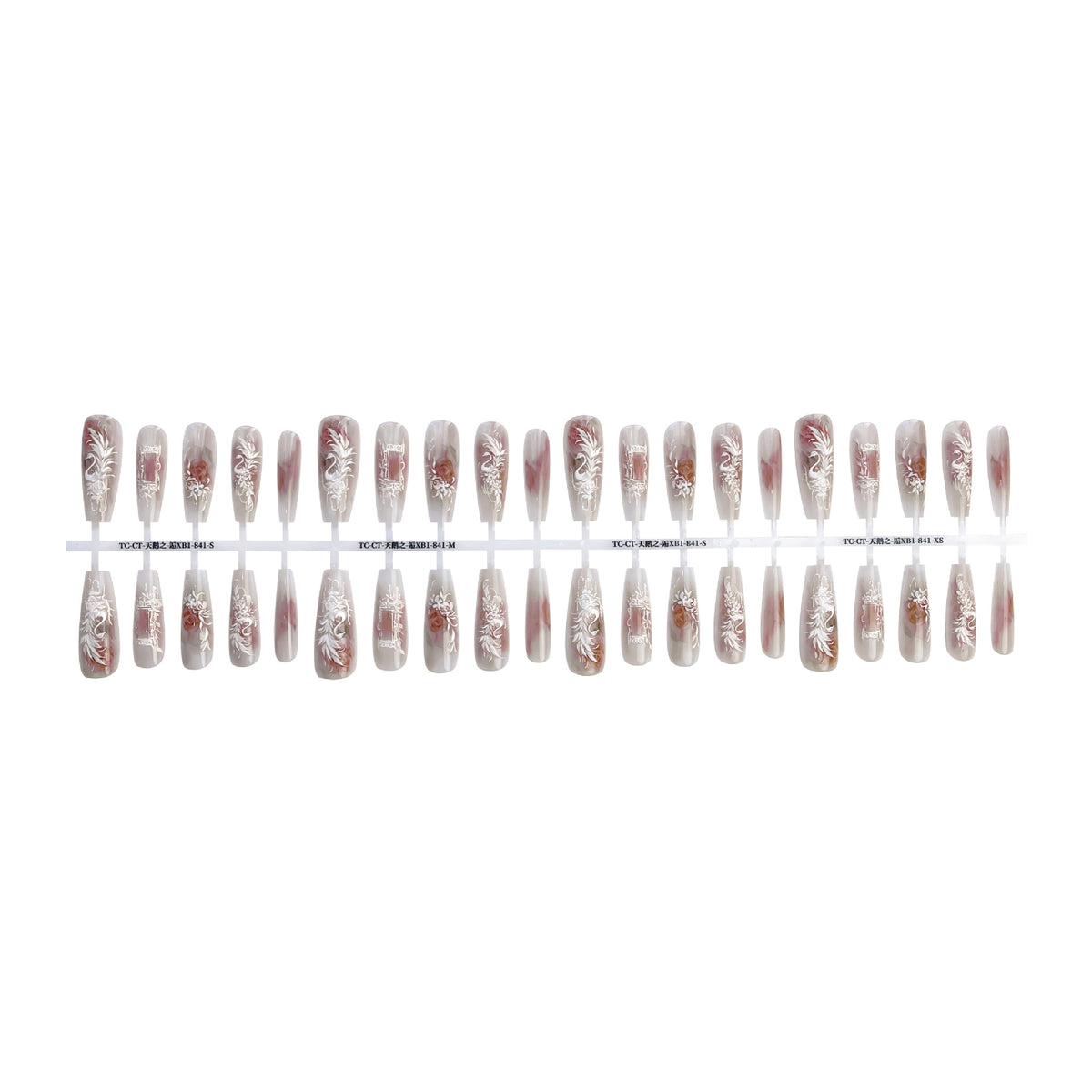 Press On Nails New Chinese Style Antique Swan Comfort Embroidery Wear Nail Tip