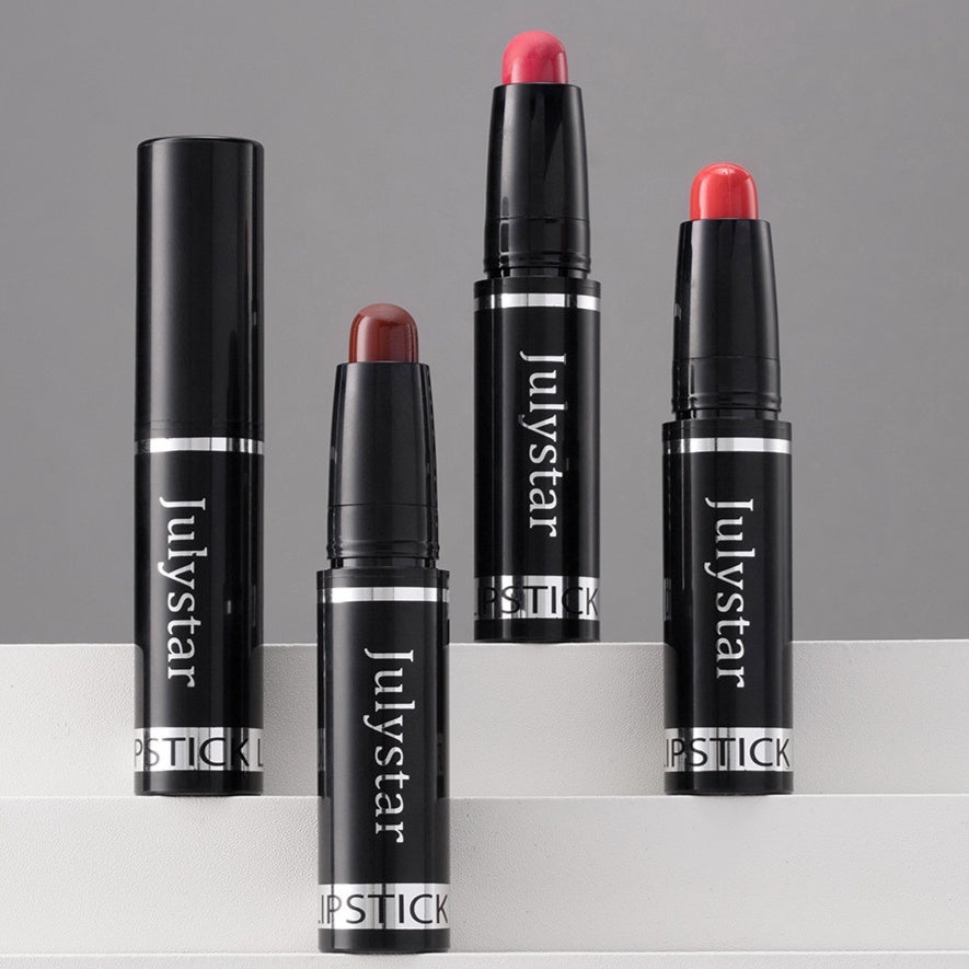 Julystar Matte Finish Makeup Lipstick Rotating Velvet Lasting No Stain On Cup