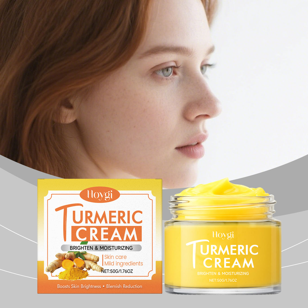 Hoygi Turmeric Moisturizing Face Cream, Brightens Skin Tone