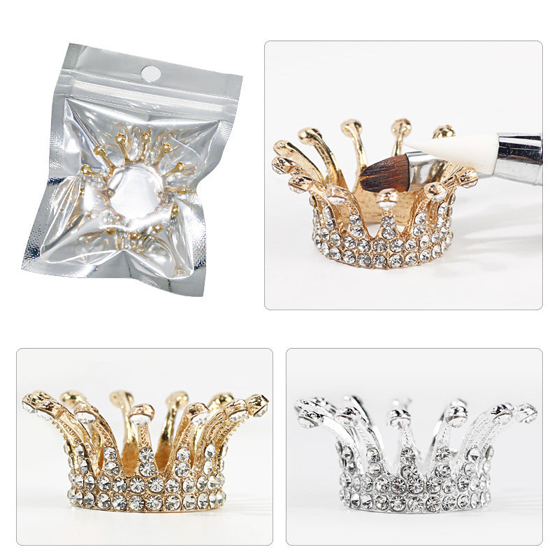 Nail Crown Pen Holder Japanese Nail Holder Retro Gold Silver Phototherapy