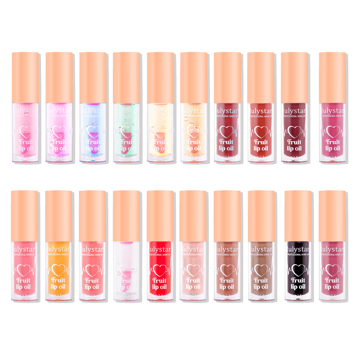 Julystar 20 Colors Fruit Lip Lacquer Water Light Transparent Moisturizing