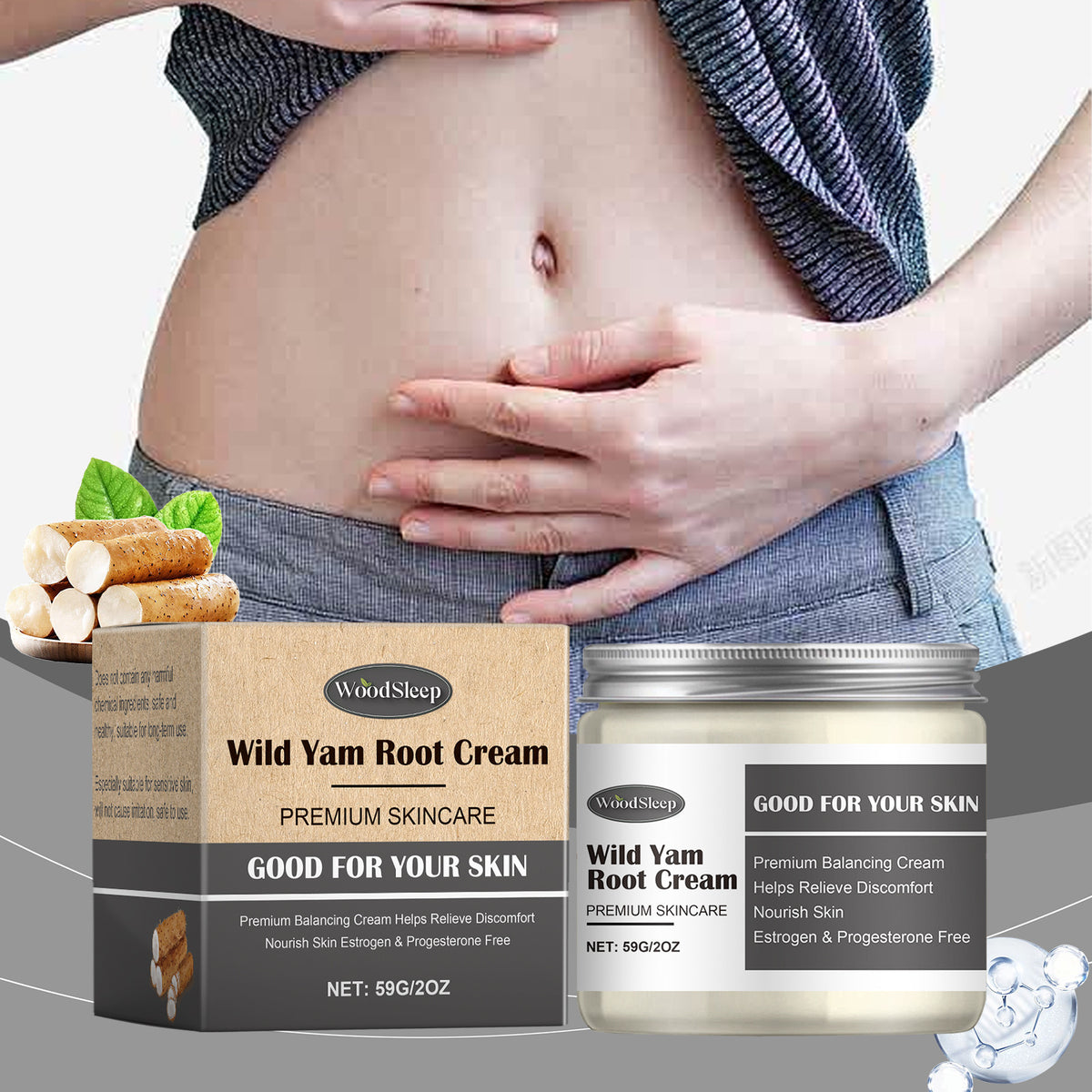 WoodSleep Herbal Soothing Cream Gently Moisturizes Skin