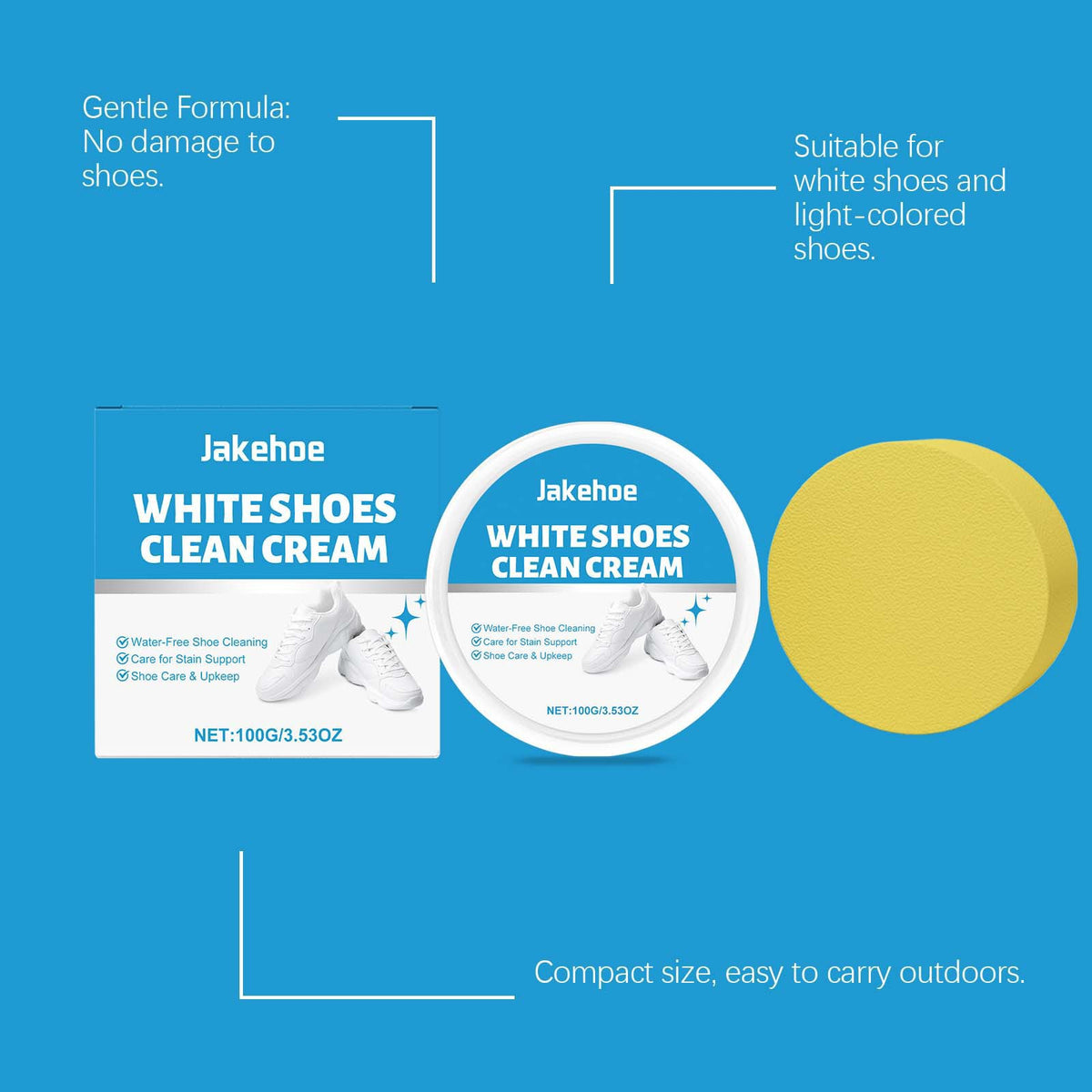 Jakehoe White Shoe Cleaning Cream