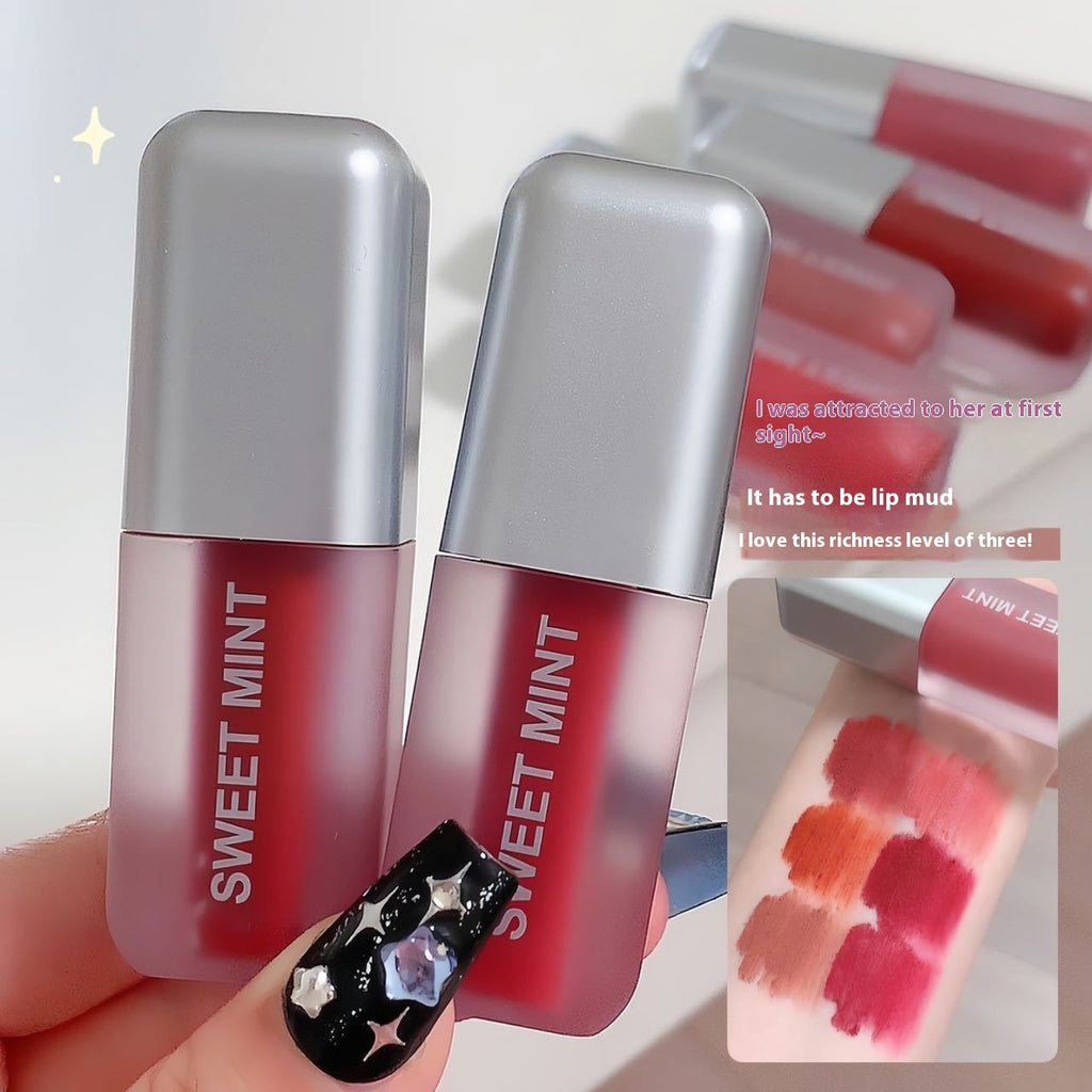 Sweet Mint Velvet Lip Lacquer Matte Finish Long Lasting And Does Not Fade No Stain On Cup Lip Mud