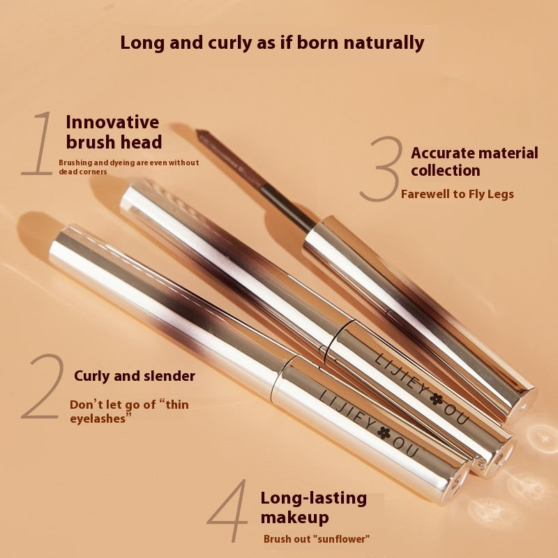 LijieYou Small Steel Tube Mascara Waterproof Long Curling Not Smudge Female Lower Eyelash Base Metal Styling Liquid
