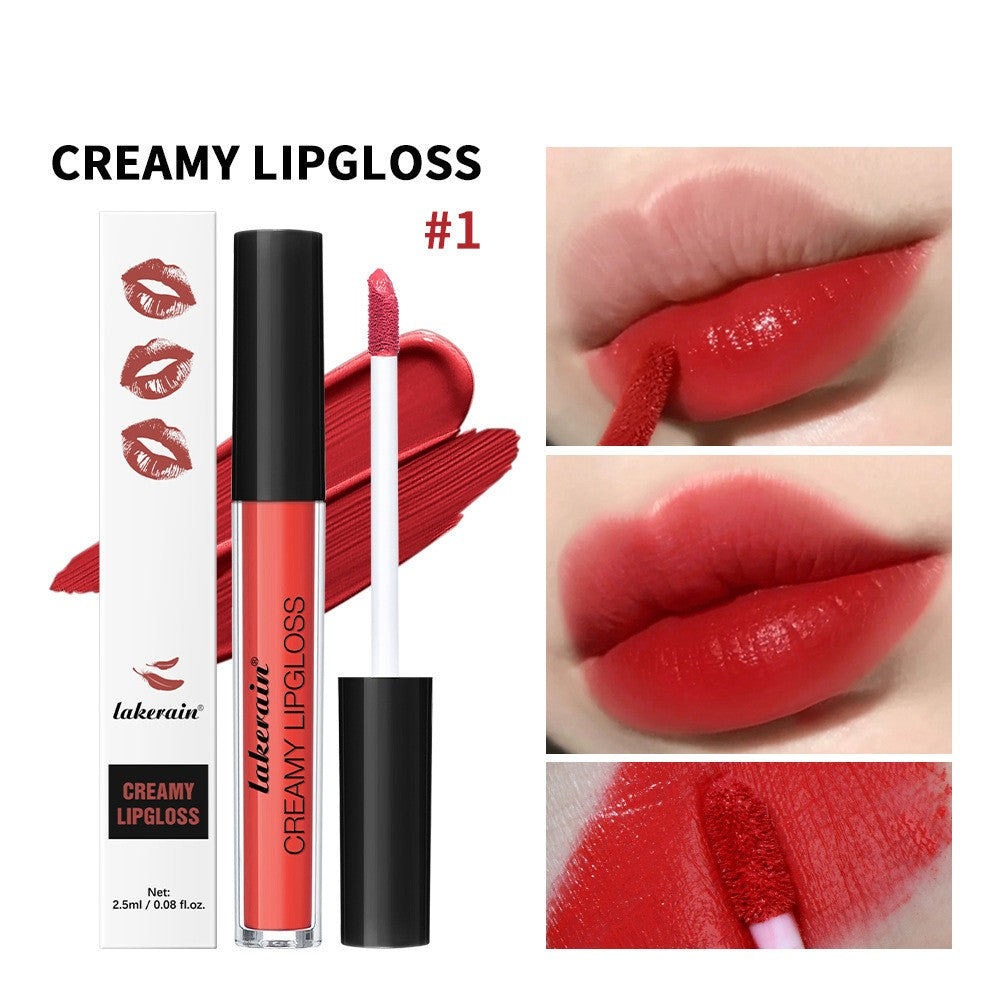 Lakerain Semi Matte Velvet Waterproof No Stain On Cup Moisturizing Lip Gloss