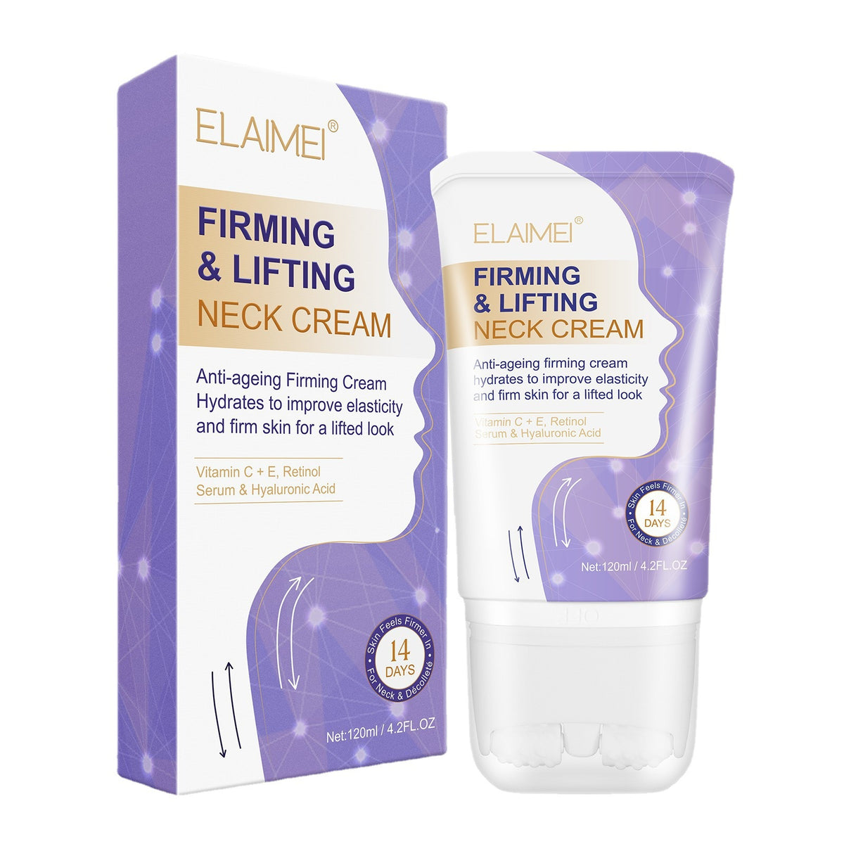 Elaimei Neck Cream Neckline Cream Smooth Anti Aging Moisturizing Brightening Cream Beauty Firming Skin Care
