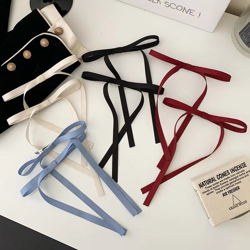 With Bowknot Barrettes Ribbon Double Ponytail