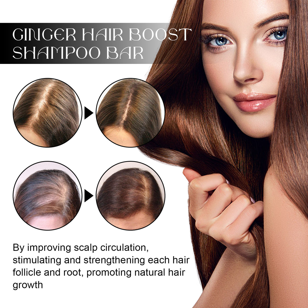 Ouhoe Ginger Dense Hair Shampoo Soap Cleansing Scalp Care Moisturizing
