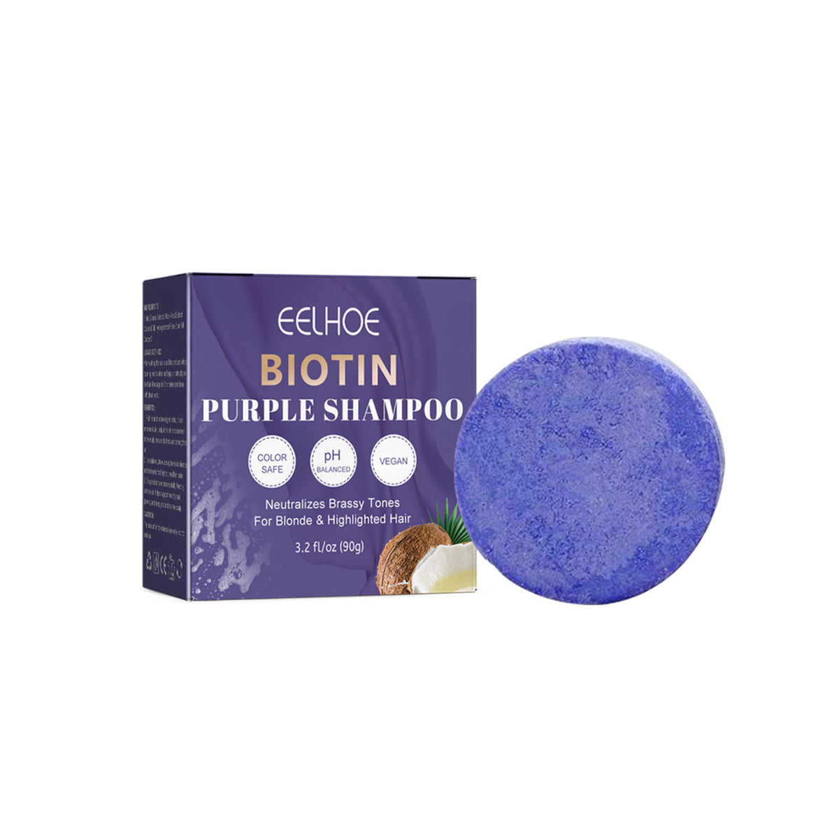 Eelhoe Biotin Purple Shampoo Soap Scalp Cleaning And Repairing Hair