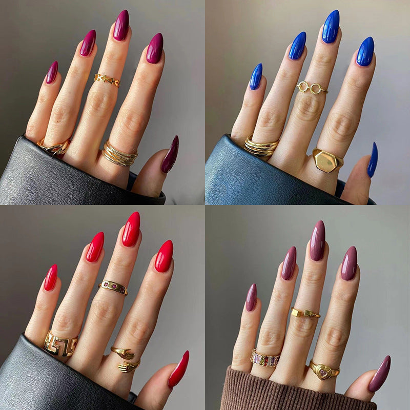 Wear Armor Mid-length Solid Color Nail Shaped Piece