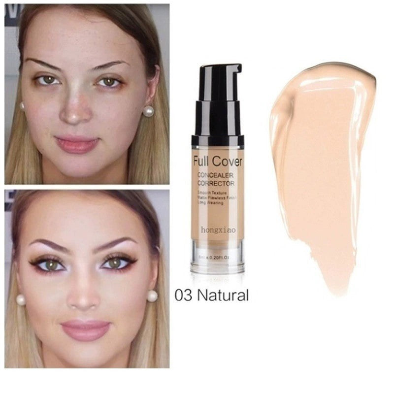 Hongxiao Lightweight Long-lasting Concealer Moisturizing Liquid Foundation 6ml