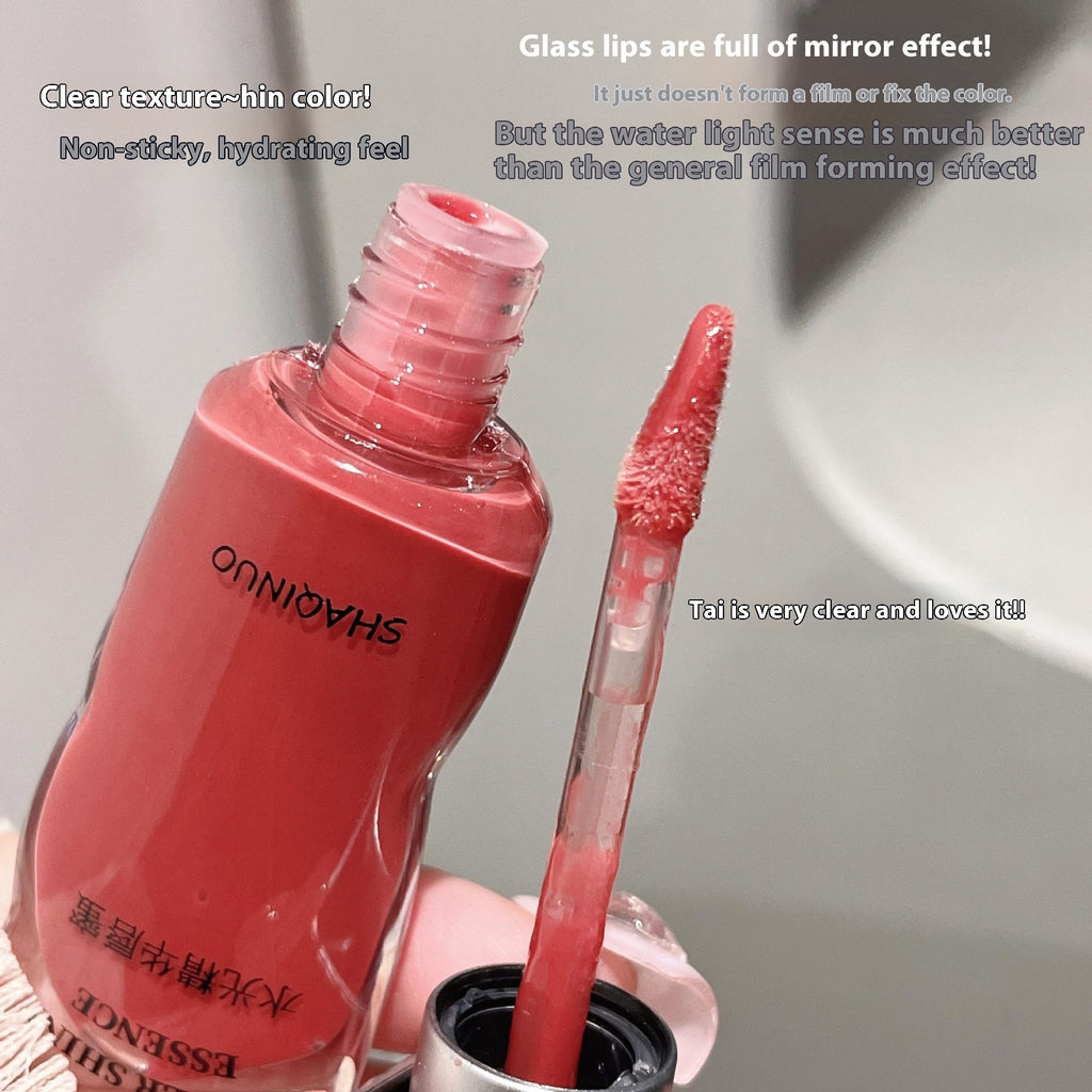 Shaqinuo Clear Glass Mirror Lip Lacquer Moisturizing