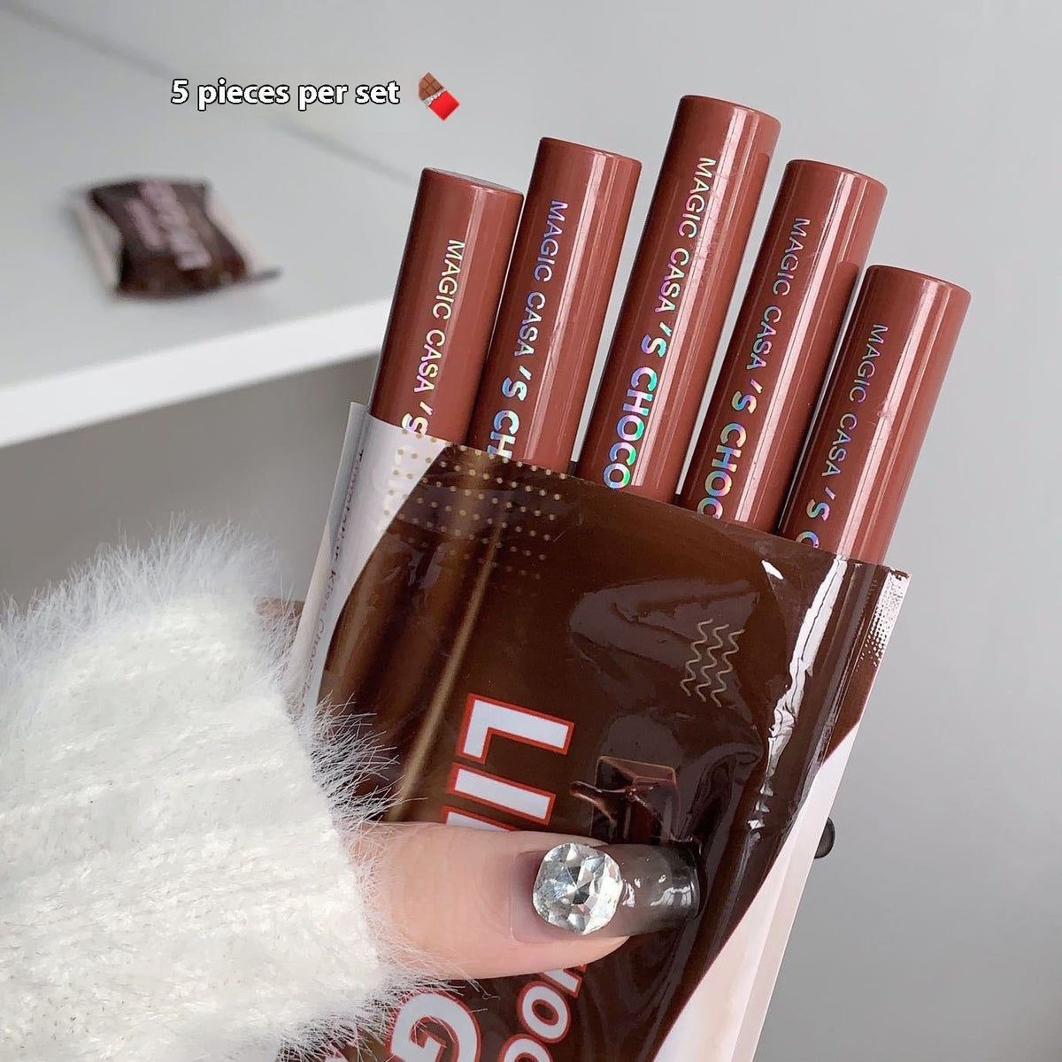 Magic Casa Five Pieces Of Chocolate Lip Glaze Set Matte Finish