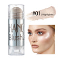 Handaiyan Cheek Blusher Shimmer Blush Stick Face Makeup Highlighter Bronzer Contour Cream Long-lasting Facial Make Up Cosmetics
