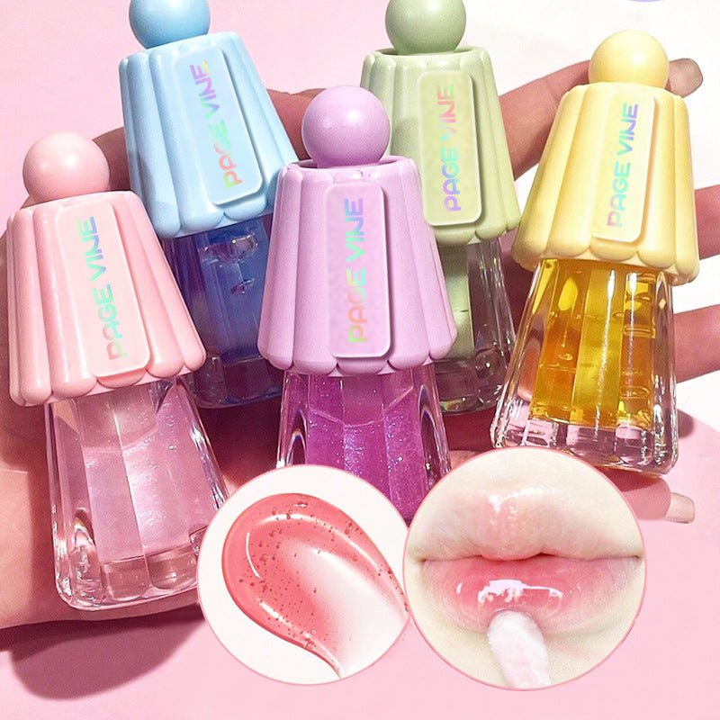 Page Vine Jelly Big Brush Lip Gloss Moisturizing Lasting Fade Lip Lines
