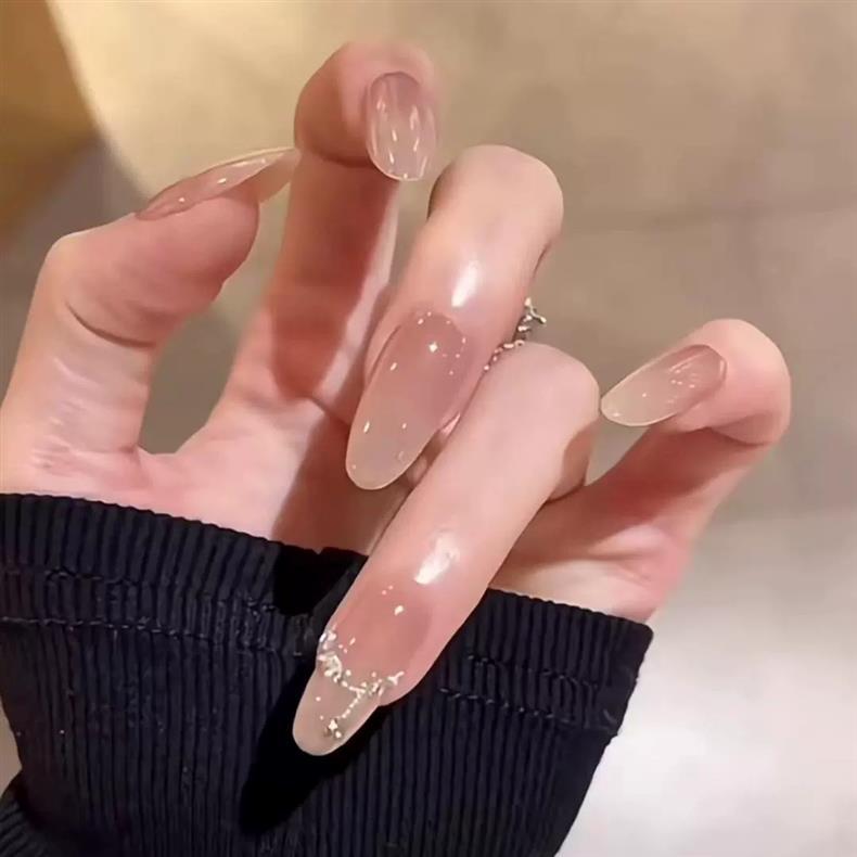 High-end Subtly Alluring Handmade Nail Tips In A Nude Shade