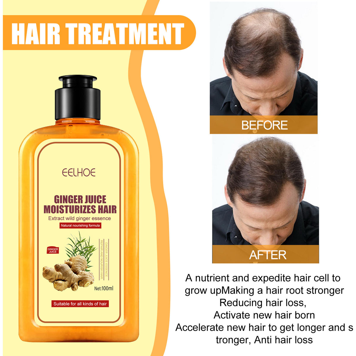 Eelhoe Ginger Strong Hair Nourishing Shampoo