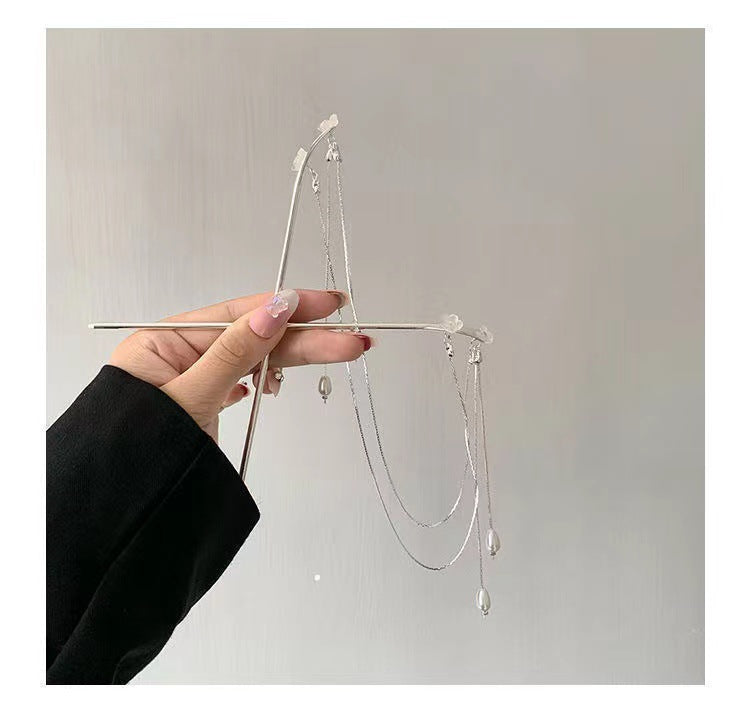 Nunchakus Hair Pearl Flower Headdress