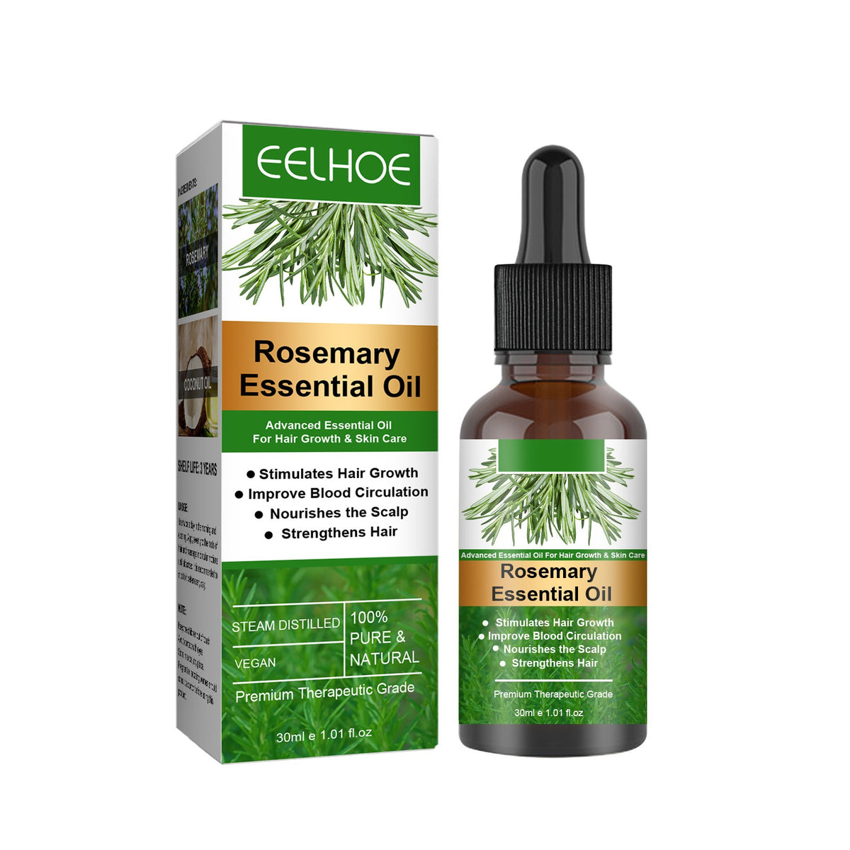 Eelhoe Rosemary Hair Care Essential Oil Anti-loss Hair Growth Hair Care Nourish Scalp Hair Roots