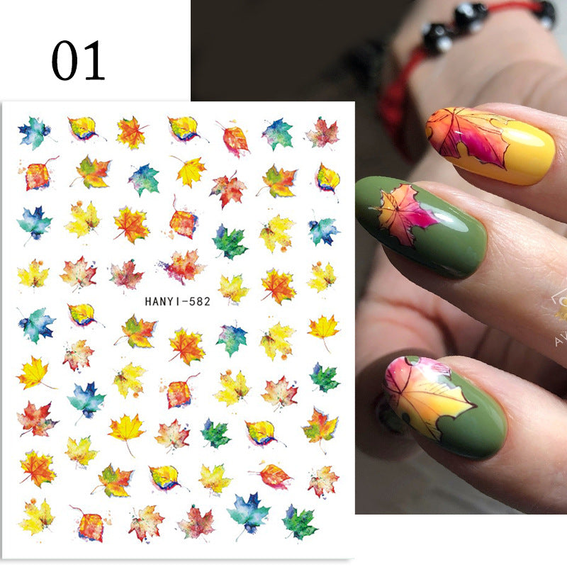 Maple Leaf Nail Enhancement Stick New Thanksgiving Day 3D Back Glue