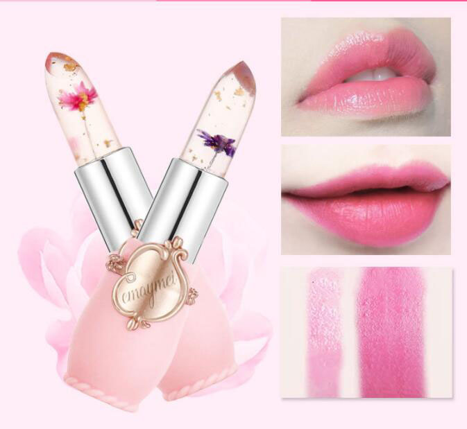 Emaymei Jelly Flower Lipstick Color Changing Lip Gloss Moistening Temperature Crystal Pomade Transparent Lip Color Balm Makeup Cosm