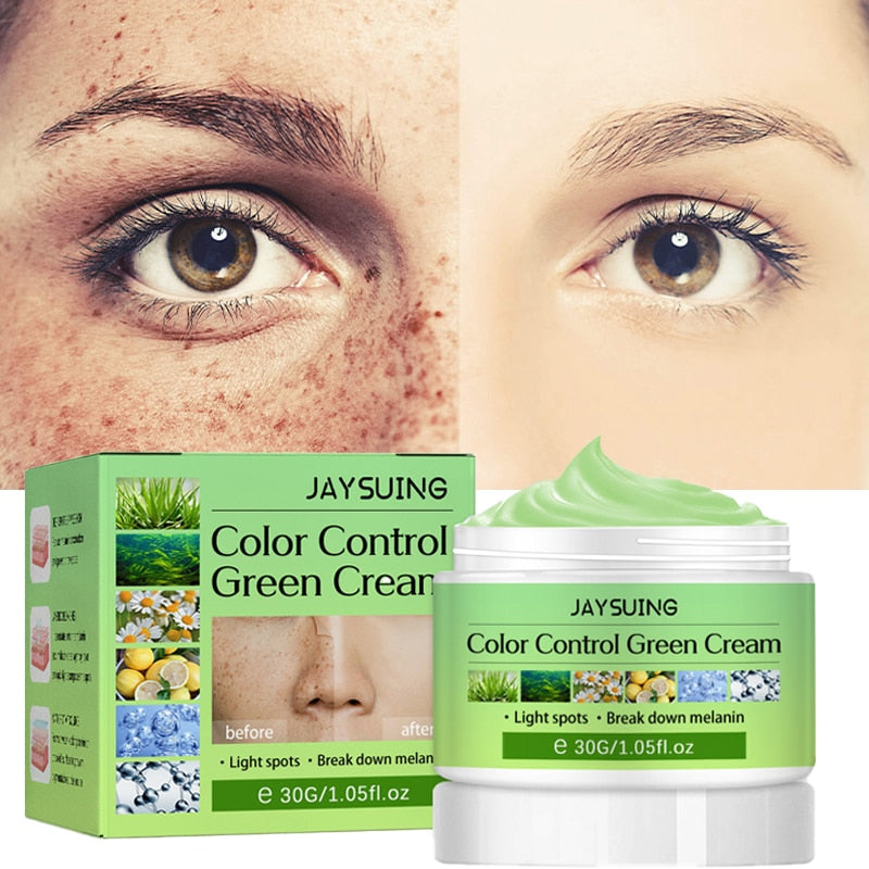 Jaysuing Lighten Spots Green Cream Freckles Decompose Pigments