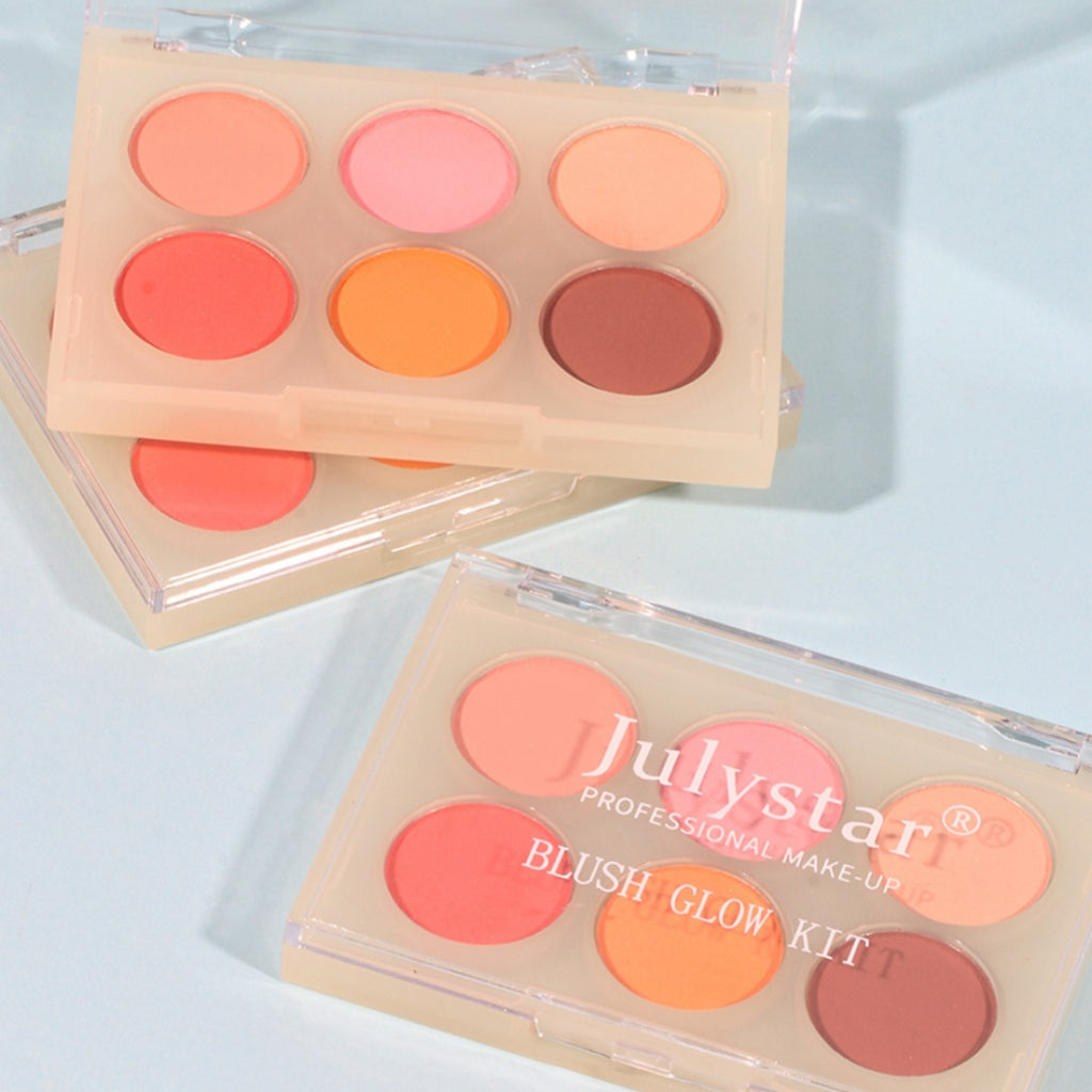 Julystar Beauty Matte Rouge Blush Nourishing Three-dimensional Eye Shadow Six-color Integrated
