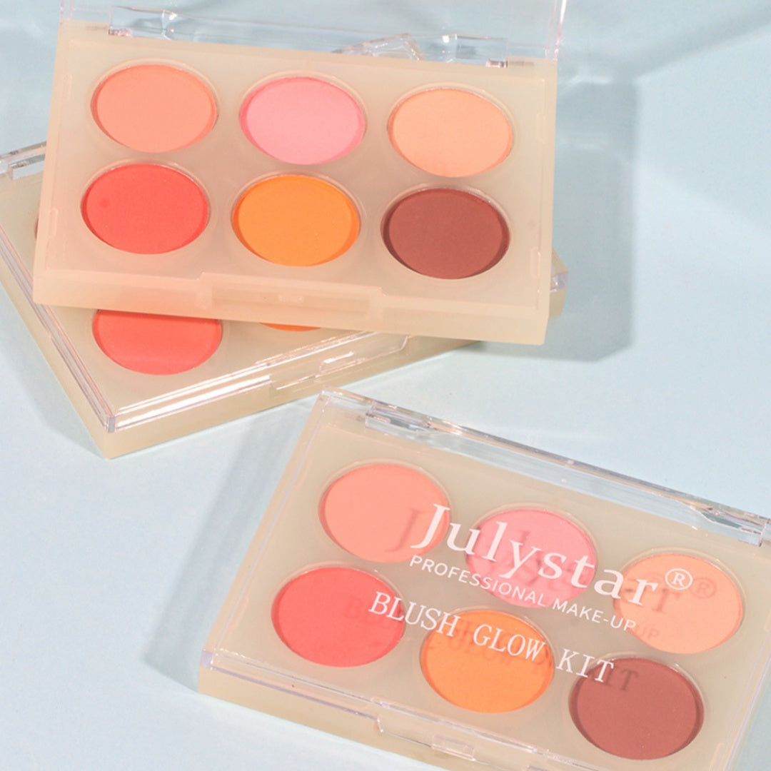 Julystar Beauty Matte Rouge Blush Nourishing Three-dimensional Eye Shadow Six-color Integrated