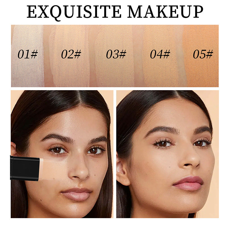 O'Cheal Makeup Concealer Smear-proof Makeup Liquid Foundation Powder Puff Brush Solid Foundation Cream Two-in-one English Version
