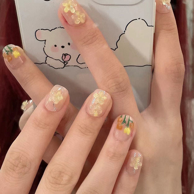 Hand ted Tulip Nail Patches