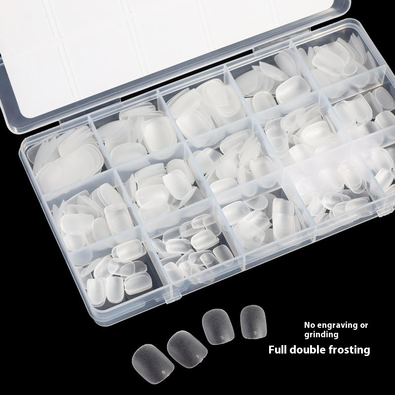 Ultra-short Frosted Nail Tips Ultra-thin Seamless Water Drop Almond Carving-free Grinding