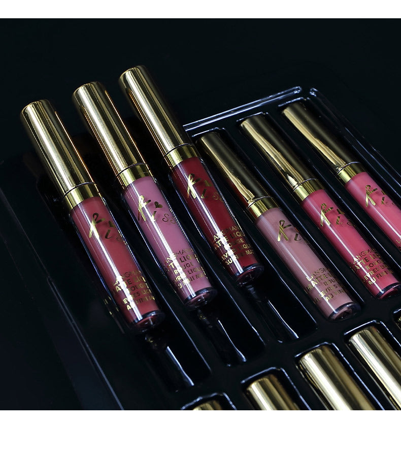 Langmanni 12 Colors Matte Lip Gloss Set Matte Lasting Matte Lip Gloss Gift Box