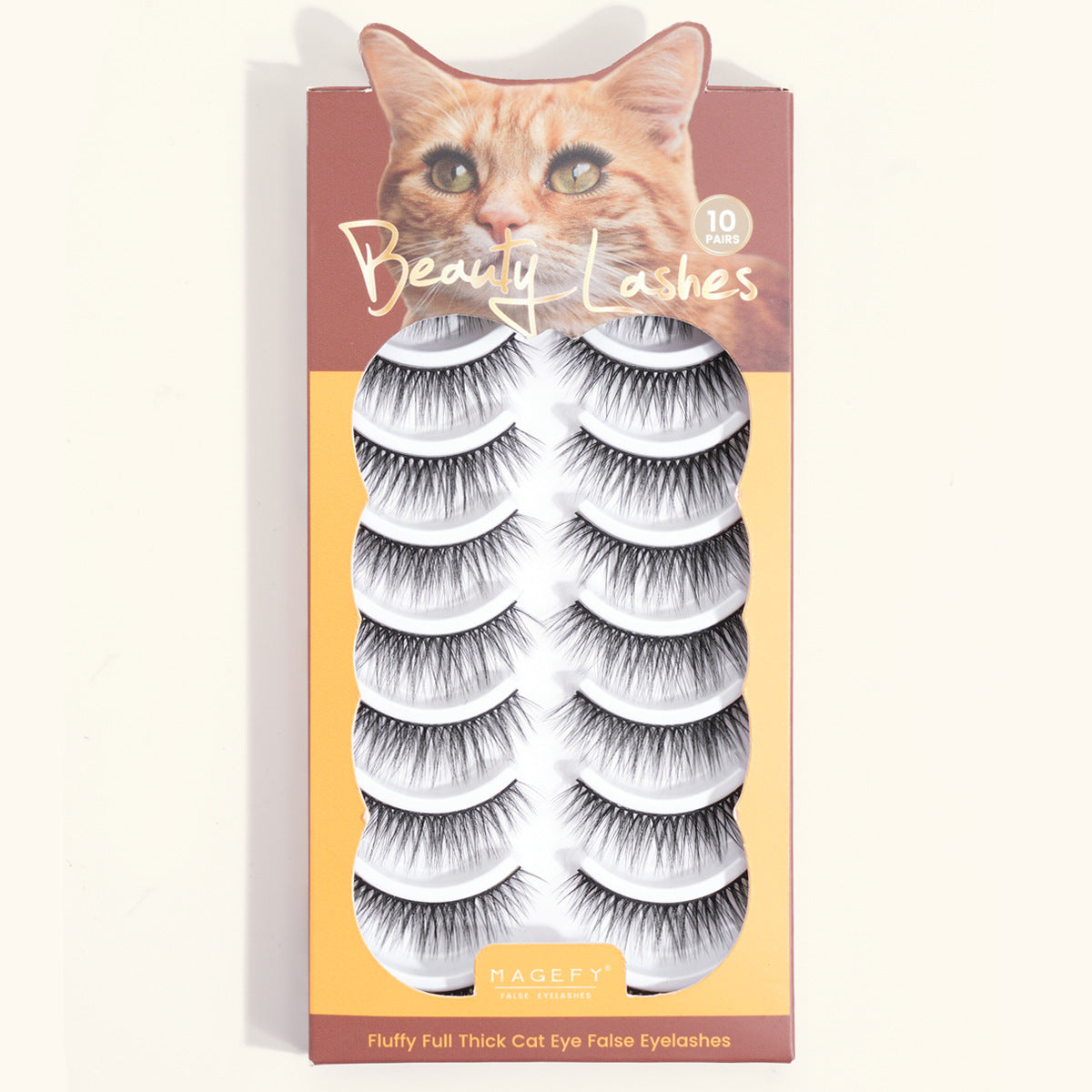 Langmanni Beauty Supplies 10 Pairs Natural False Eyelashes Box