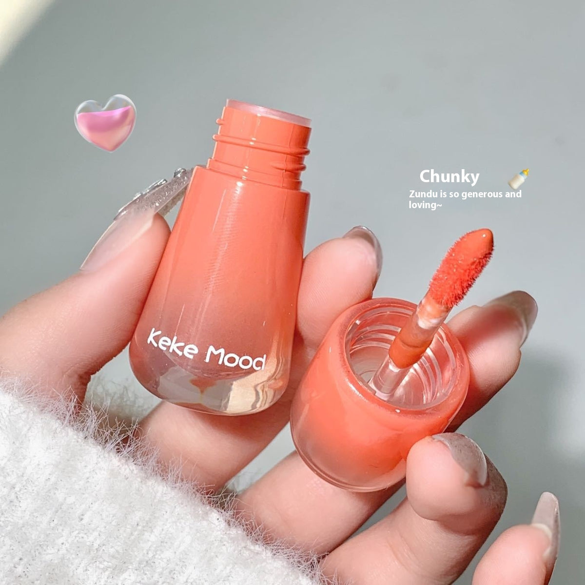 Keke Mood Moisturizing Mushroom-shaped Haircut Mirror Lip Lacquer Water Light Full Lips Moisturizing