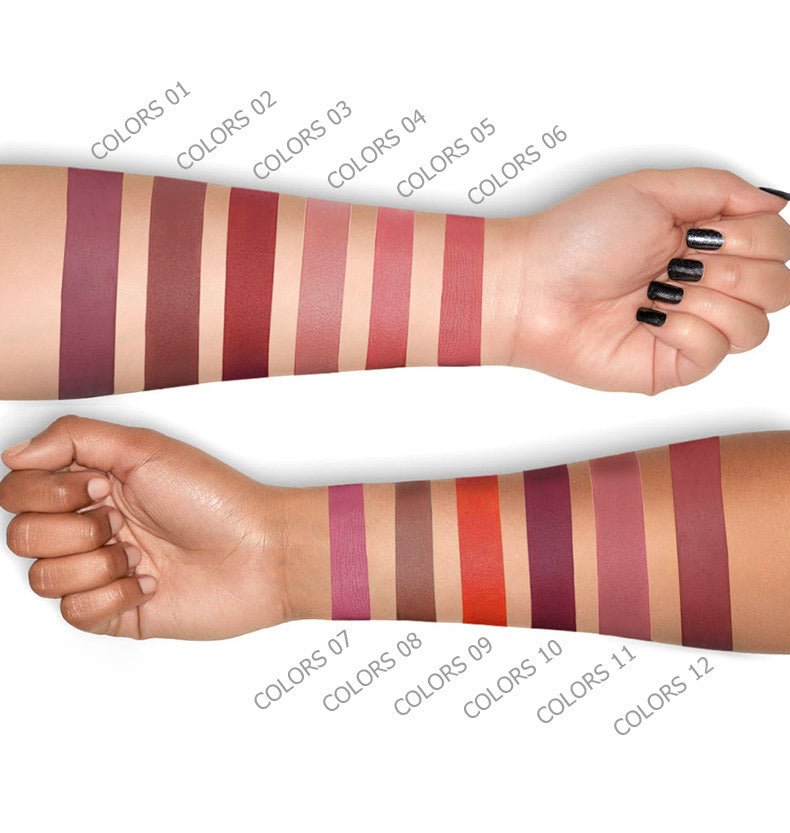Langmanni 12 Colors Matte Lip Gloss Set Matte Lasting Matte Lip Gloss Gift Box