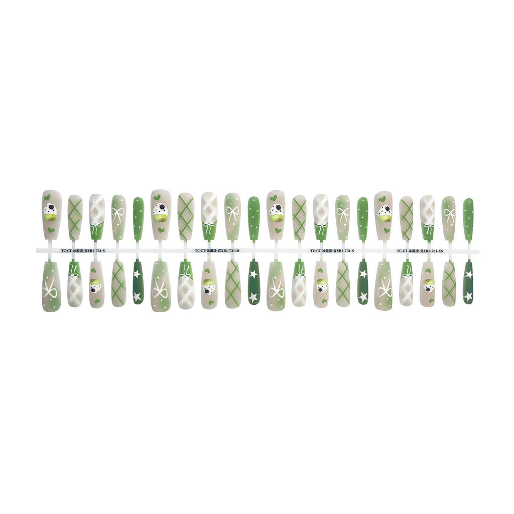 Press On Pretty Summer Sweet Cool Ins Style Ice Cream French Glossy Sealing Layer Nail Sticker